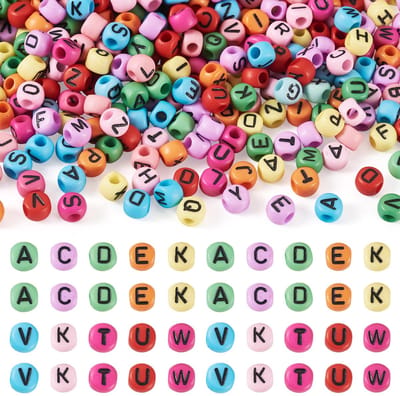 Letterkralen Acryl Alfabet Kralen Letter A-Z 7mm Platte Ronde Letters Pony Kraal voor Sieraden Maken Vriendschap Armbanden Kettingen Sleutelhangers
