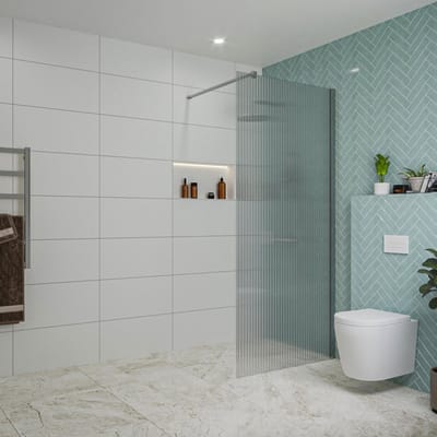 FugaFlow Eccelente Vetro inloopdouche badkamer - 90x200cm - ribbelglas - wandarm - chroom -