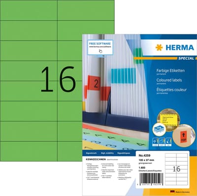 HERMA Etiketten groen 105x37 A4 1600 st.