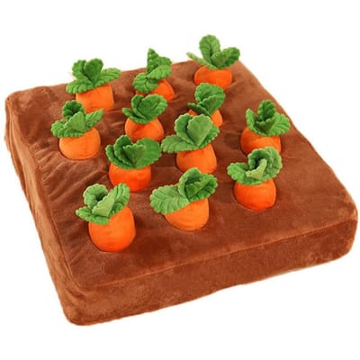Wortel Interactieve Hond Wortel Knuffel Verrijking Hond Snuffelpuzzel Speelgoed Schattig Wortel Oogst Speelgoed bruin