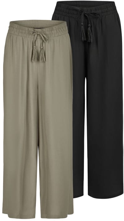DENIMFY Dames Chino Broek DFKate 2 Pack comfort/relaxed Veelkleurig S Volwassenen Palazzo Broek - Zomerbroek