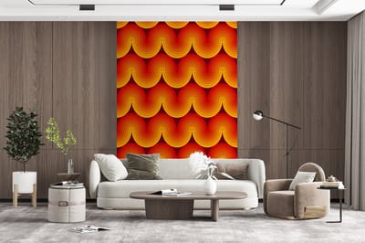 Behang - Fotobehang Design - Retro - Rood - Abstract - Breedte 200 cm x hoogte 300 cm