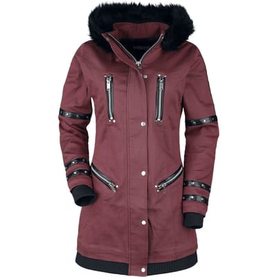 Gothicana by EMP - Gothic Winterjas - Bloodsucker - XS tot XXL - voor Vrouwen - zwart-rood