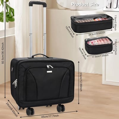 Cosmetica Trolley - Make-up Koffer - Professioneel Gebruik - Verstelbare Indeling - 3 Lagen - Zwart