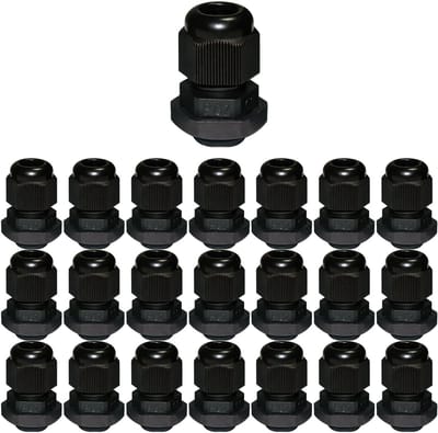 Dailygoods - Waterdichte kabelverschroeving - PG7 kabelverbinding - Ideaal voor schakelkasten - Zwart - Verbind kabels veilig - Geschikt voor diverse...