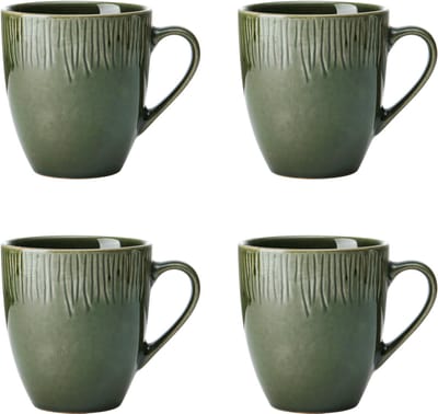 Mok, Beker, Set van 4 Stuks, 0.42 L, Groen, Keramiek - Mikasa | Jardin