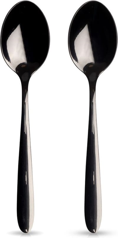Theelepels Edelstaal Zwart BLACK 2 stuks - Theelepeltjes - Koffielepel - Theelepel - Lepels Set - Dinerlepels