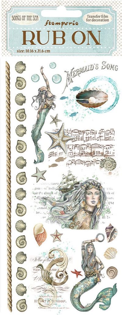 Stamperia - Songs of the Sea Rub-On 4x8,5 Inch Mermaid (DFLRB51)