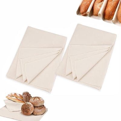 Professionele Proefdoeken voor Brood, 2 Stuks Natuurlijke Katoenen Doeken voor Baguette en Deeg, Ideaal voor Bakken en Fermenteren, 36 x 45 cm