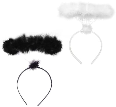 Dailygoods- Hoofdband 2 Stuks - Engel Hoofdband - Halloween/Kerstmis Accessoire - Veer Hoofdband - Geschikt voor Volwassenen/Kinderen - Lichte Veren - Engelenhoofddeksel
