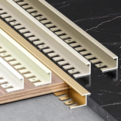 Traptredeprofiel van geanodiseerd aluminium, 135 cm, 2 stuks, flexibele rand voor tegels, perfecte afwerking voor trappen en vloeren, randbescherming voor tegelranden
