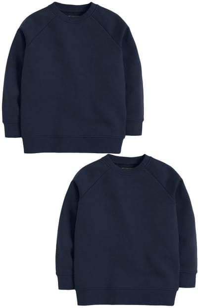 Next - Jongens - Schooltrui met ronde hals, set van 2 - Blauw