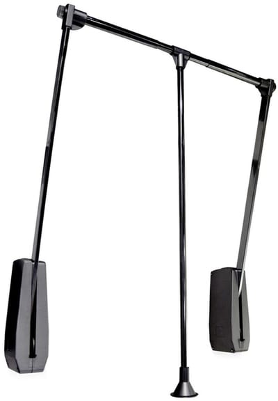 Eleganca wand Kledinglift - Luxe Garderobelift – Gebruiksvriendelijke Kledingroede - Kledingstang - Garderobestang - Zwart – Verstelbaar - 60/85 cm - belastbaar tot 12kg