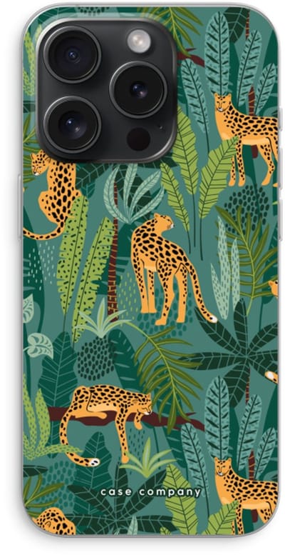Case Company® - Hoesje geschikt voor iPhone 15 Pro hoesje - Luipaard 2 - Soft Cover Telefoonhoesje - Bescherming aan alle Kanten en Schermrand