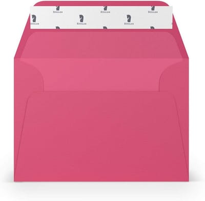 Enveloppen C6 - Briefpapier Postenvelop - Uitnodigingen Versturen - Zelfklevend met Zijdevoering - 114 x 162 cm - Fuchsia