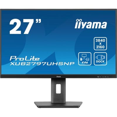 iiyama ProLite XUB2797UHSNP-B1 - 27 inch - 4K - IPS - USB-Hub (4x) - Verstelbaar - USB-C Dock - KVM-switch