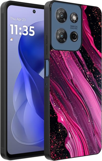 Smartphonica Telefoonhoesje Geschikt voor Motorola Moto G Power 2025 / G Play 2025 met marmer opdruk - TPU backcover case marble design - Paars Roze geschikt voor Motorola Moto G Play 2025;Motorola Moto G Power 2025