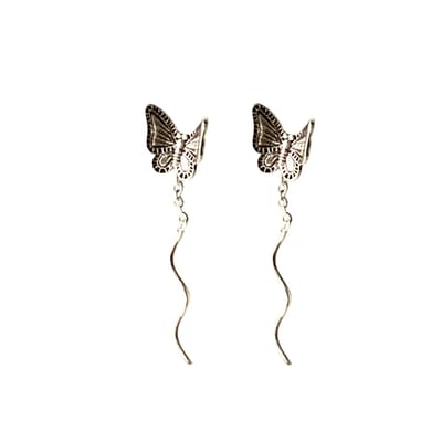 Oorbellen- Vlinder- Met staart- Zilver - Charme Bijoux