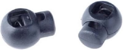 2 koordstoppers zwart - 1 gat - bol rond - koord eindstopper - koordeind voor veter of koord 3mm