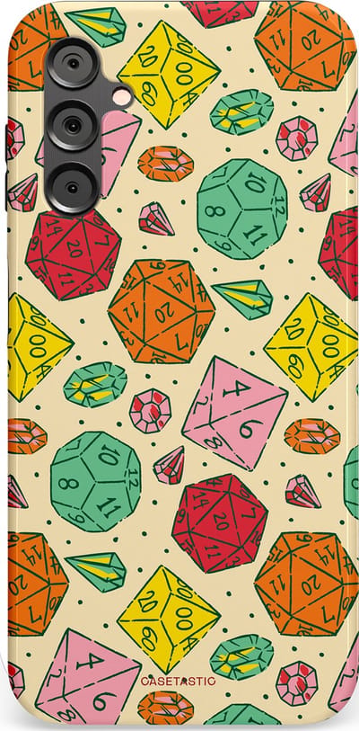 Casetastic Hoesje Geschikt voor Samsung A14 (5G/4G) - Stijlvolle Beschermende Duo-layer Case - D20 Geluksrol