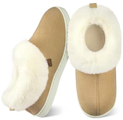 Winterpantoffels Dames - Gesloten Zachte Kussens - Met Hard Rubber Zool Voor Binnen en Buiten
