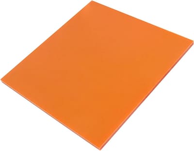 Fenolisch Kunststof Plaat - Bakeliet Plaat - Mechanische Vormen - Hoge Temperatuurbestendig - 25 cm x 25 cm - Oranje