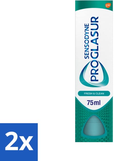 Sensodyne - Tandpasta - Proglasur Fresh & Clean - Dagelijkse Bescherming - 75 ml - Voordeelverpakking - 2 stuks