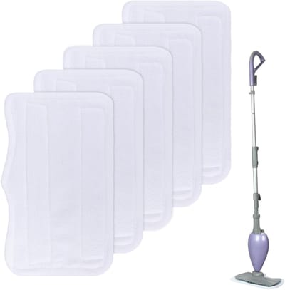 Dweilpad - geschikt voor S3101 - S3202 - S3250 - S3251 - stoommop - vervangingskoppen - machinewasbaar - 32*18cm - Wit - 5 stuks