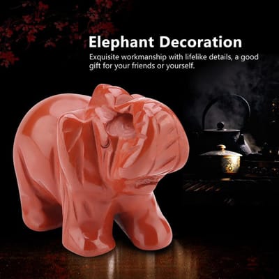 1,5 inch natuursteen gesneden olifant kristallen beeldje woondecoratie inrichtingsartikel (#06) brown