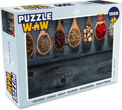 Puzzel Kruiden - Lepels - Hout - Keuken - Specerijen - Industrieel - Legpuzzel - Puzzel 1000 stukjes volwassenen