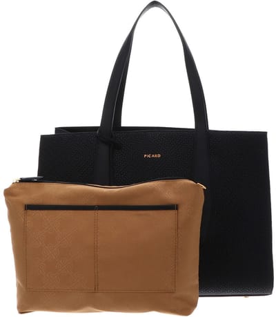 PICARD Leren schoudertas shopper Day Trip Shopper Black zwart