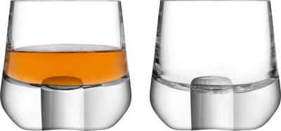 L.S.A. - Whiskey Cut Tumbler Glas 180 ml Set van 2 Stuks - Glas - Transparant -