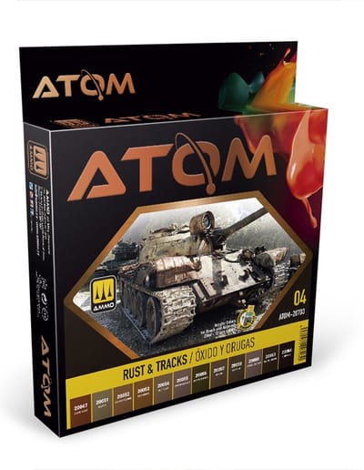 AMMO by Mig Jimenez Hobbyverf Acrylverf - MIG 20703 ATOM - Rust and Tracks Colors - Acryl Set 12x20ml Verf set - 12 x 20 ml