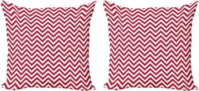 ABAKUHAUS rode sierkussens, kussenhoez 2-pack, klassiek eenvoudig chevronpatroon, 40x40 cm, donker koraalwit