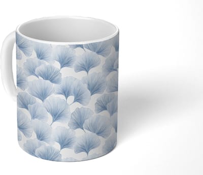 Mok - Koffiemok - Waaier - Modern - Blauw - Mokken - 350 ML - Beker - Koffiemokken - Theemok