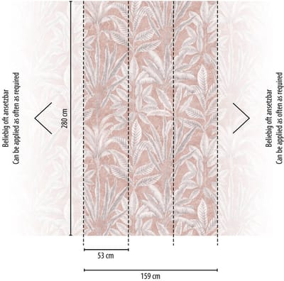 TROPISCH SFEERVOL FOTOBEHANG | Palmen en bladeren - Rose Grijs Wit - Livingwalls The Wall II