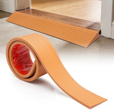 Drempelhelling met Antislipoppervlak voor Rolstoel, Kinderwagen en E-Scooter (Geel Bruin, 100x8x3cm) - Ideaal voor Toegankelijkheid en Veiligheid