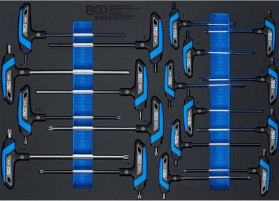 BGS Werkstattwageneinlage 3/3: Schroevendraaier-set met T-greep Binnenzeskant T-profiel (voor Torx) 18-delig - 4148