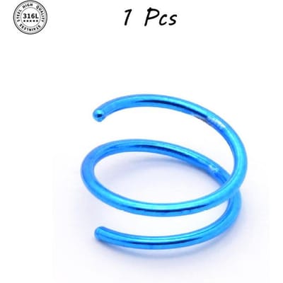 Dubbele Hoepel Neuspiercing Roestvrij Staal voor Enkele Piercing, Strakke Spiraal Neuspiercing 20G 8/10mm Dunne Neusringen Piercing Sieraden 0.8x8mm