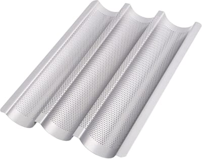 EXCITAT Baguette bakvorm - 38 x 24,5 cm - voor 3 baguettes - met antiaanbaklaag - Baguettevorm - Baguettevorm - Baguette bakvorm - Broodbakvorm - Bakvorm - Broodbakaccessoires