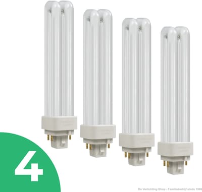 Sidef Stick Spaarlamp G24q-2 - 18W - Warm Wit Licht (2700K) - 1210 lm - 10 jaar - Niet Dimbaar - 4 stuks - Bespaar op energiekosten