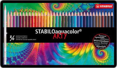 STABILOaquacolor - Premium Aquarel Kleurpotloden - ARTY - Metalen Etui 36 Kleuren