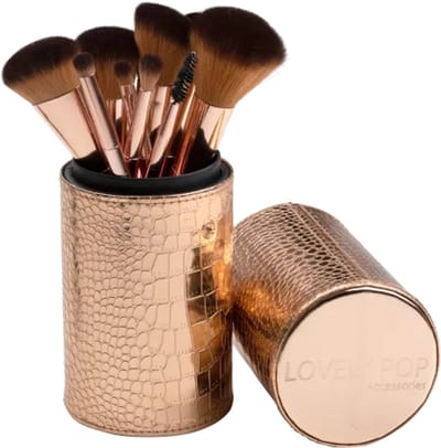 Lovely Pop Accessories - Kwastenhouder - Houder voor Make-Up Kwasten - Goud - Afmeting: 23 cm hoog en Ø 7,8 cm.