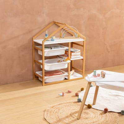 Atmosphera Kids Opbergmeubel met 3 bakken - 68x30x82cm - Wit