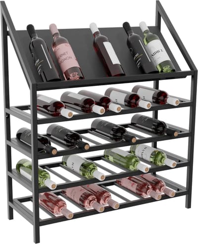 MetaloPro Wijnrek Napa – Zwart Metalen Flessenrek Voor 50 Wijnflessen, Robuust Design, Ideaal Voor Keuken, Kelder Of Bar – 95×80×30cm