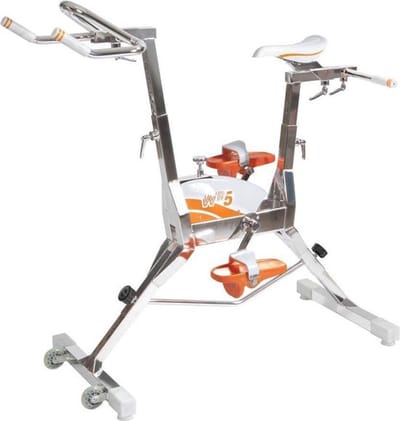 Aquabike - Waterfiets - Aquabike Waterflex WR5 - Ook geschikt voor senioren / minder validen / revalidatie- Verstelbaar - Geschikt voor spierherstel - Gemakkelijk uit het water te halen - Oranje/Wit - 122cmx55cmx153cm