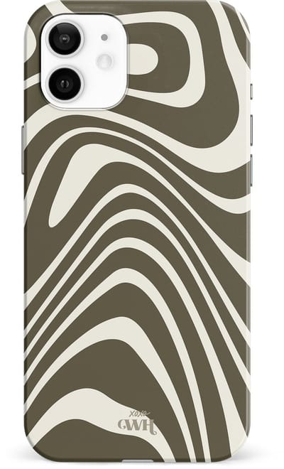 xoxo Wildhearts Boogie Wonderland Green - Single Layer - Hard case geschikt voor iPhone 11 hoesje - Golven print hoesje groen - Beschermhoes shockproof case geschikt voor iPhone 11 hoesje - Hoesje met golven print groen