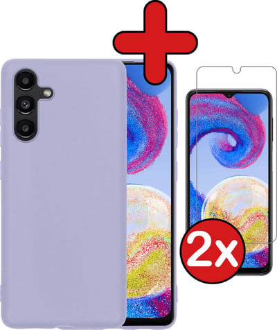 Hoesje - Met 2x Screenprotector - Geschikt voor Samsung Galaxy A04s - Sterk & Shockproof - Telefoon Hoes - Back Cover - Siliconen Case - Telefoonhoes - Lila