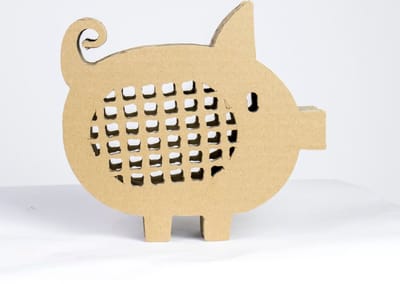 Kartonnen dieren spaarpot - Varken groot - Een varken of olifanten spaarpot - Kartent