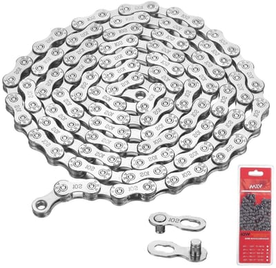 Fiets Ketting met 2 Magische Gespen, 10 Compartimenten, 116 Secties, Variabele Snelheid voor Racefiets en Mountainbike, Duurzaam en Lichtgewicht